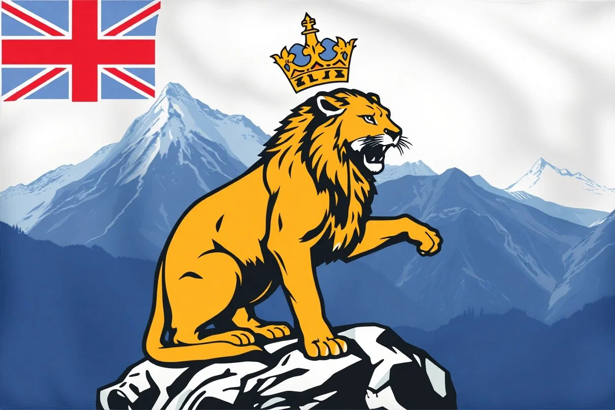 a mountain lion in a royal lion position like on flags or crests, vector