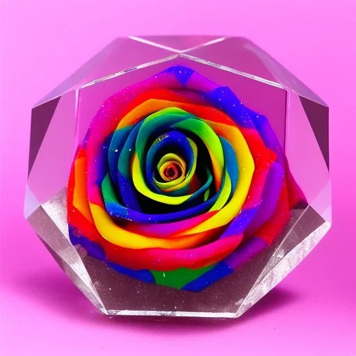 transparent multicolor crystal rose