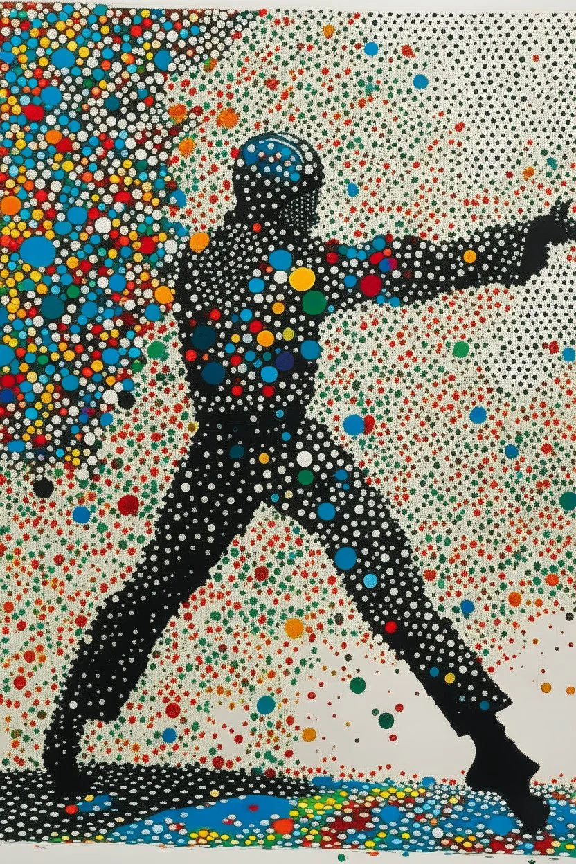 ABSTRACT DOTS DANCING STYLE OF HIROKU OGAI