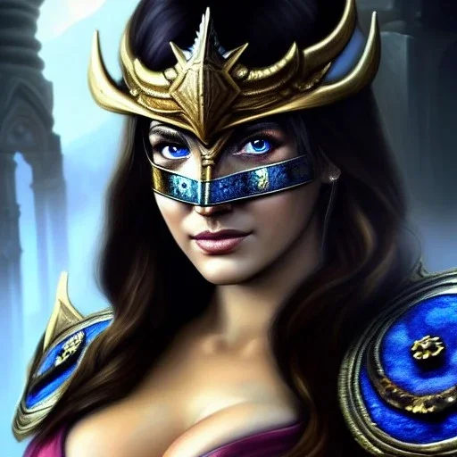 ultra detailed fullbody Portrait in oil on canvas of a beautiful busty woman with Skyrim Dragon priest mask and armor,extremely detailed digital painting, extremely detailed face,crystal clear Big eyes, mystical colors ,perfectly centered image, perfect composition,rim light, beautiful lighting, 8k, stunning scene,extremely sharp detail, finely tuned detail, ultra high definition raytracing, in the style of robert e howard and pablo oliveira and Ken Kelley and Ohrai Noriyoshi and Simon Bisley