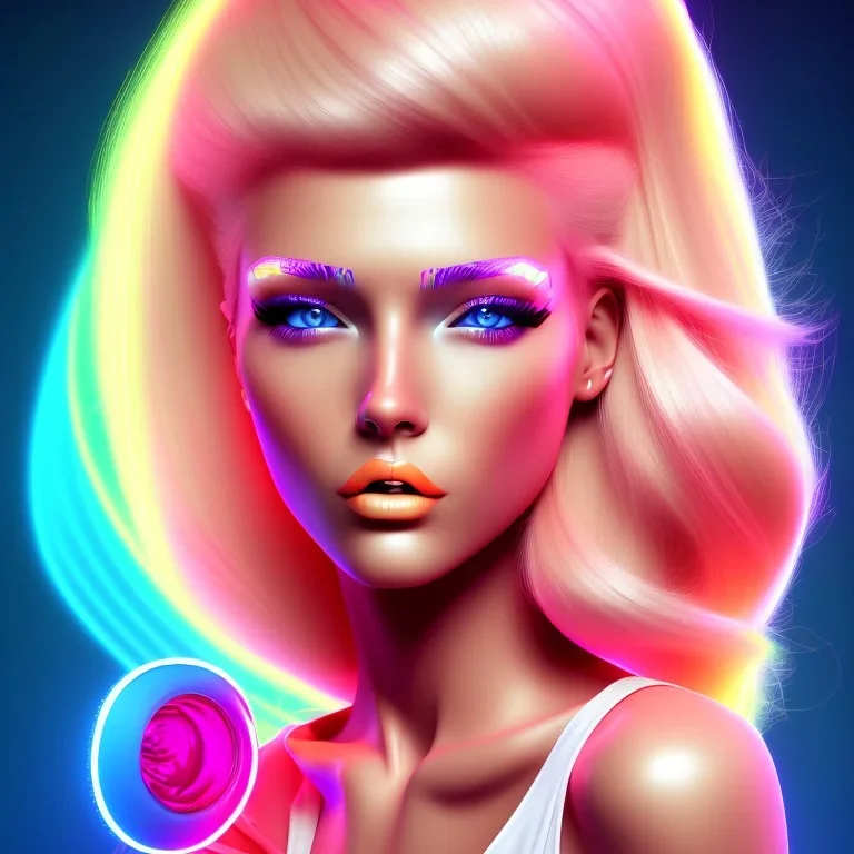 Neon blonde pop girl