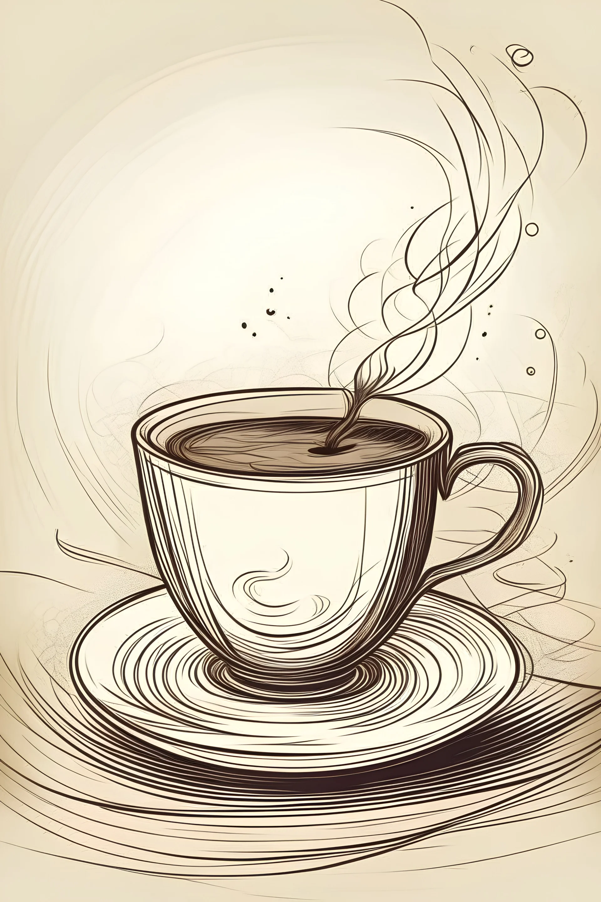 advertising background with a sketch of coffee