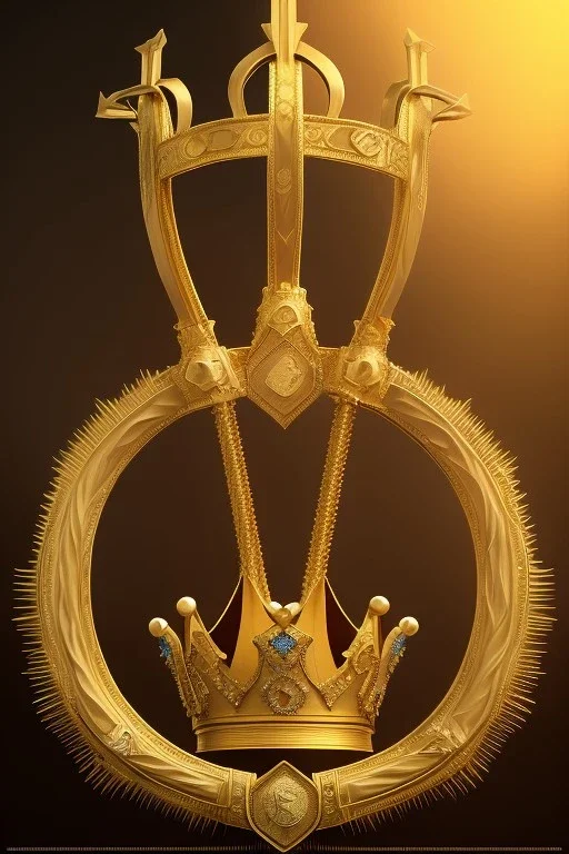 One gold crown of thorns, Renaissance style, cinematic lighting, 4k resolution, smooth details.