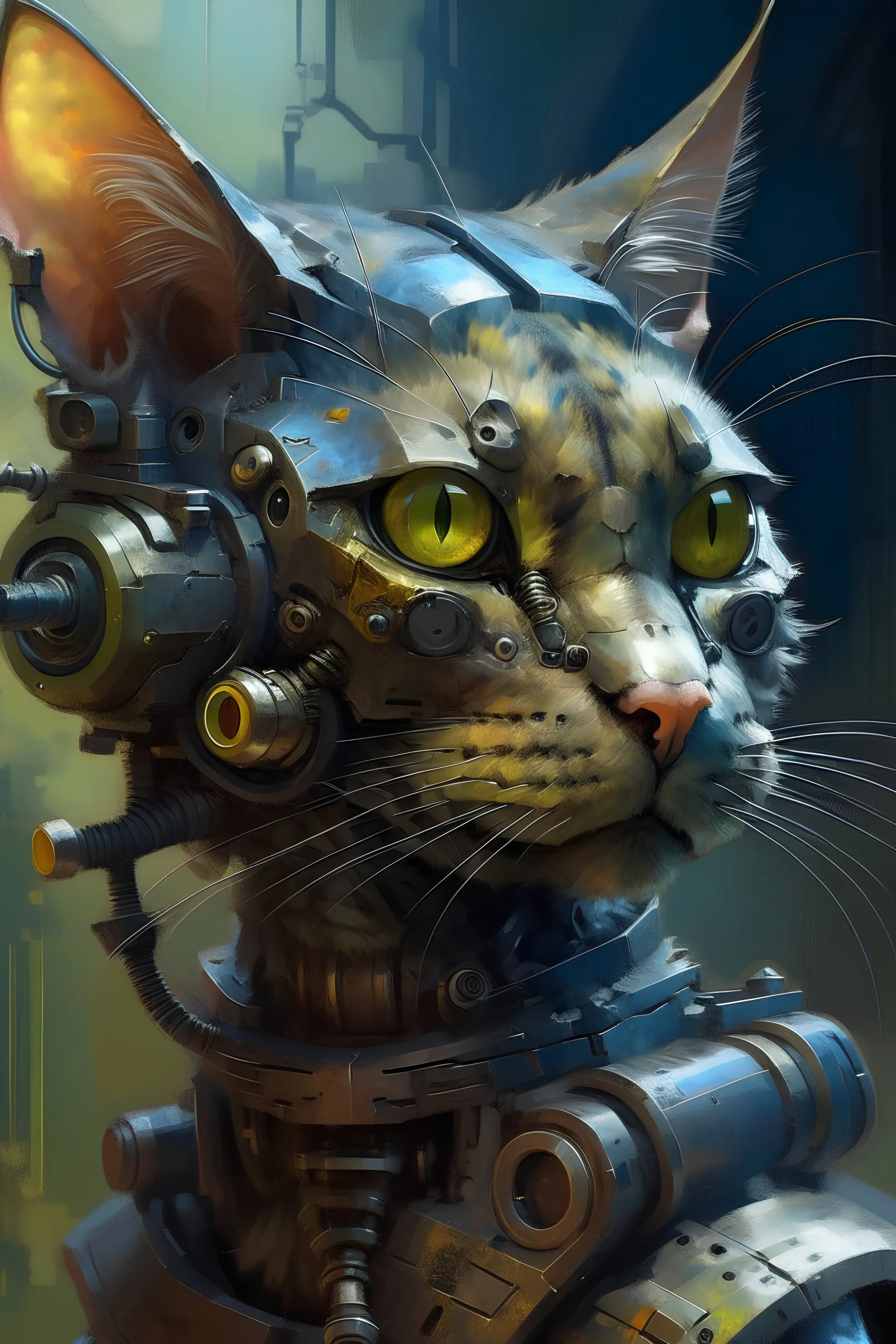 oil painting portrait of chat robot bat with sniper, bokeh , high detail, smooth render, prize winning