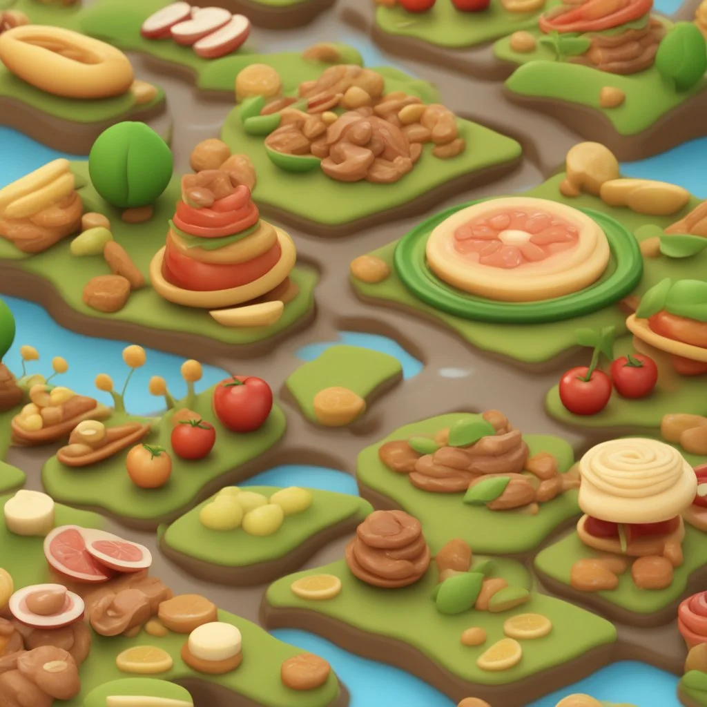 illustration of food land 3d style. HD