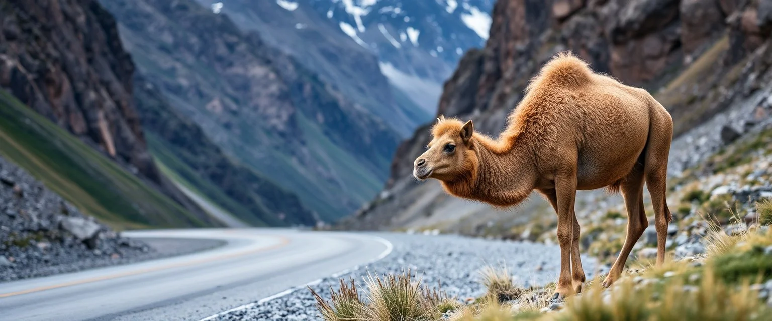 camel pig in the mountain pass