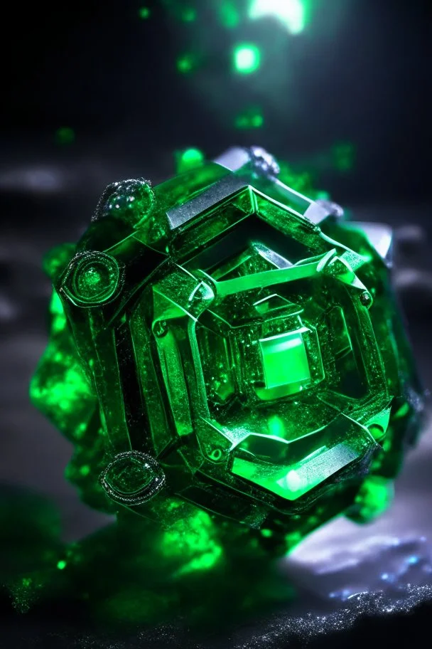 give me a small quantum nano future machine ring with emerald