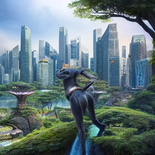 Insanely detailed landscape of Singapore like Wakanda:: perfect proportions :: flawless perfect hands :: by Artgerm, Greg Olsen, Pixar, WLOP :: hyperrealistic, hyper detailed, photorealistic :: a masterpiece, incredible composition, amazing depth, imposing, meticulously composed, 8k :: unreal engine :: Mappa studios :: detailed matte painting, deep color, fantastical, intricate detail, splash screen, complementary colors, fantasy concept art, 8k resolution trending on Artstation Unreal Engine