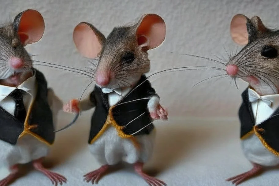 pulp-fiction costumed taxidermy mice