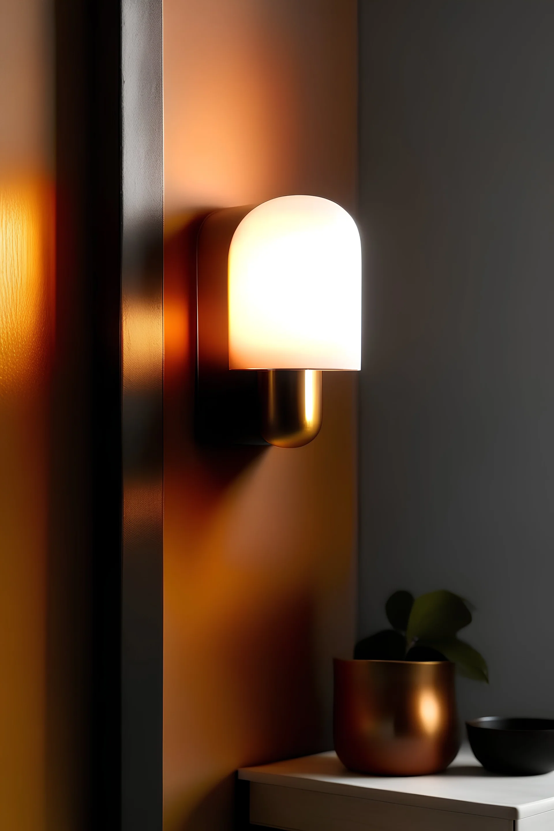 Inspired by the calming hues of a sunset, this wall sconce emits a soft, warm glow. The minimalist design features a sleek metal frame with a curved silhouette, creating a subtle yet impactful statement piece for any space.