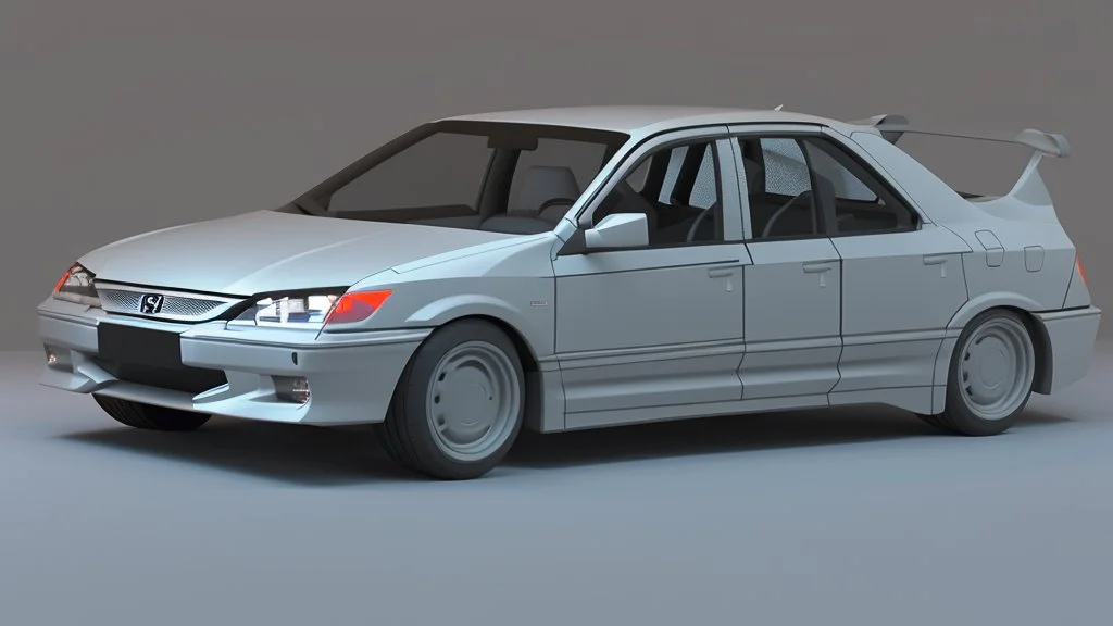 low poligon 3d model of honda civic 2001