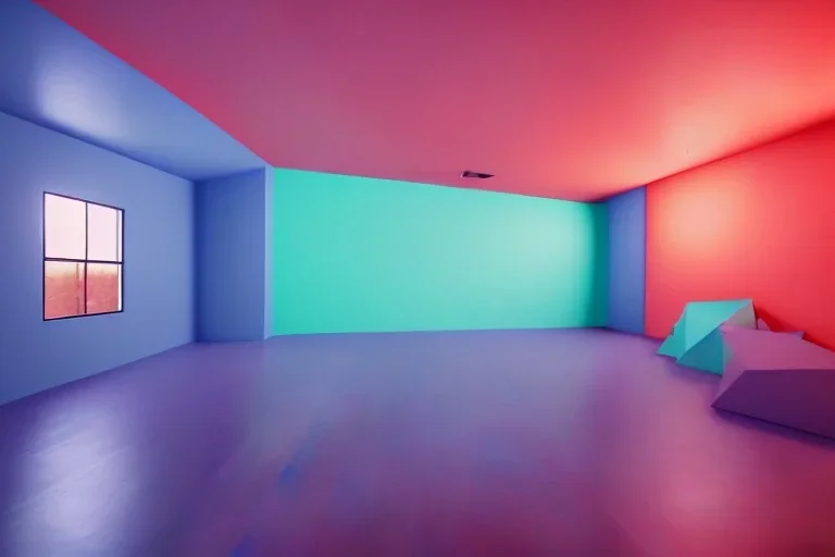 background simple colorful 3d geometric installation