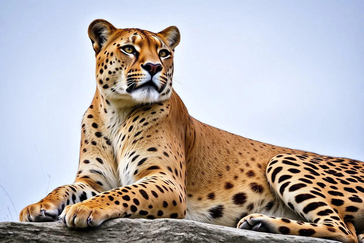 a cougar in a royal lion position