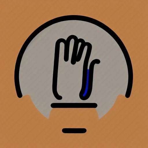 a simple logo of an hand with thumb up, line, flat, vector icon