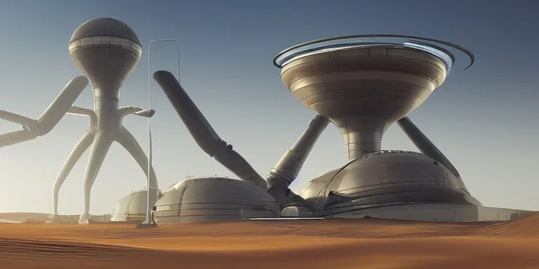 Futuristic Industy in Alien Desert