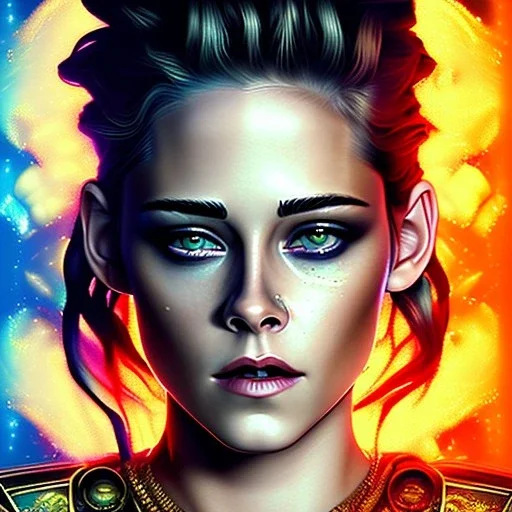 Kristen Stewart face, colourful, water ink, ink water, ink cloud, alberto seveso art, loose painting style, intricate detail, cinematic lighting, octane render, 8k render, volumetric lighting, sf, intricate artwork masterpiece, ominous, matte painting movie poster, golden ratio, trending on cgsociety, intricate, epic, trending on artstation, by artgerm, h. r. giger and beksinski, highly detailed, vibrant, production cinematic character render, ultra high quality model