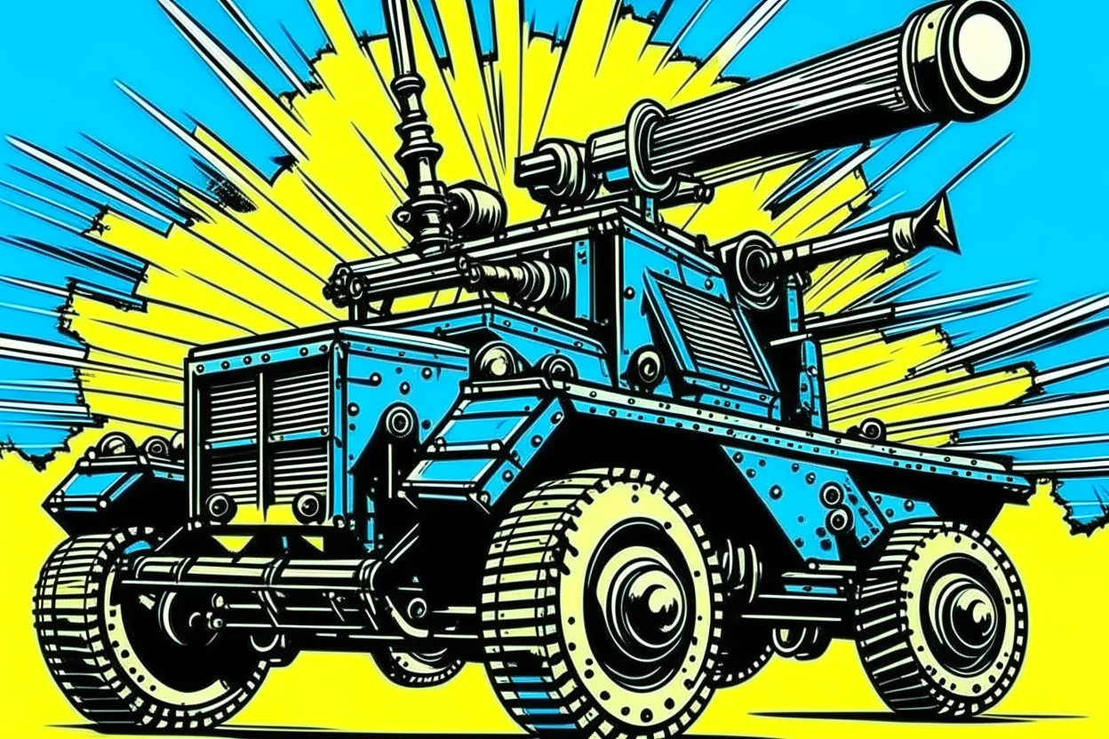 Pop art style anti Aircraft vehicle