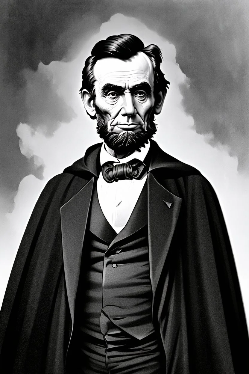 abraham lincoln wearing a cloak