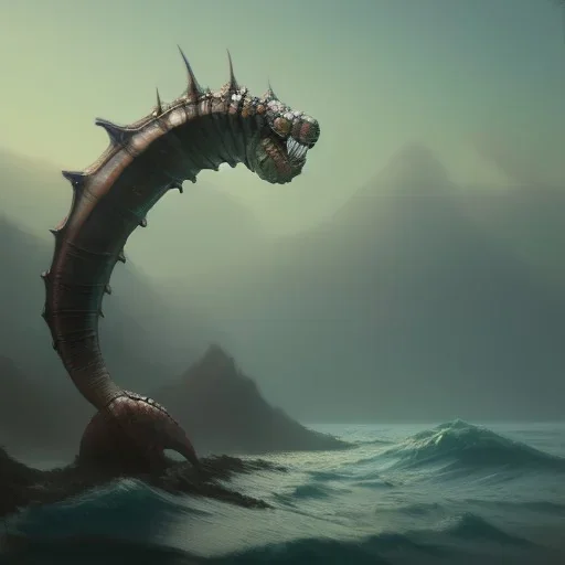 franz frazetta style,sea serpent