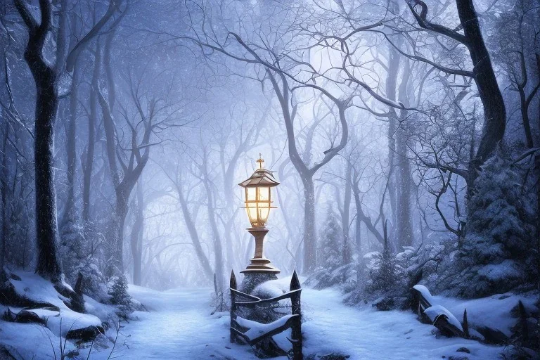 FOREST LANTERN WINTER PATH FALL