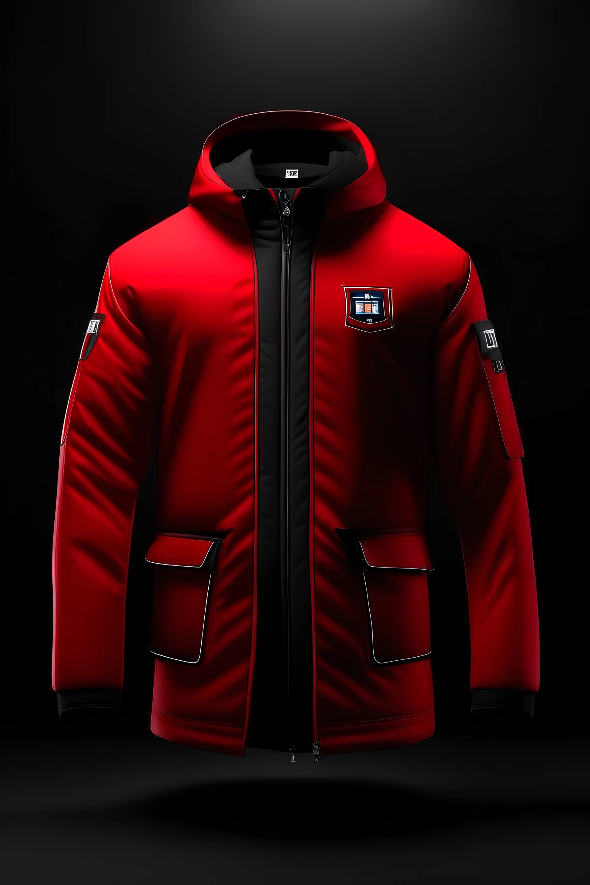 Rot-Schwarzes Logo mit einer "Red Coat Uniform" von einem NFL-Franchise aus London.