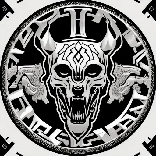 logo with the letter R end N, black and white