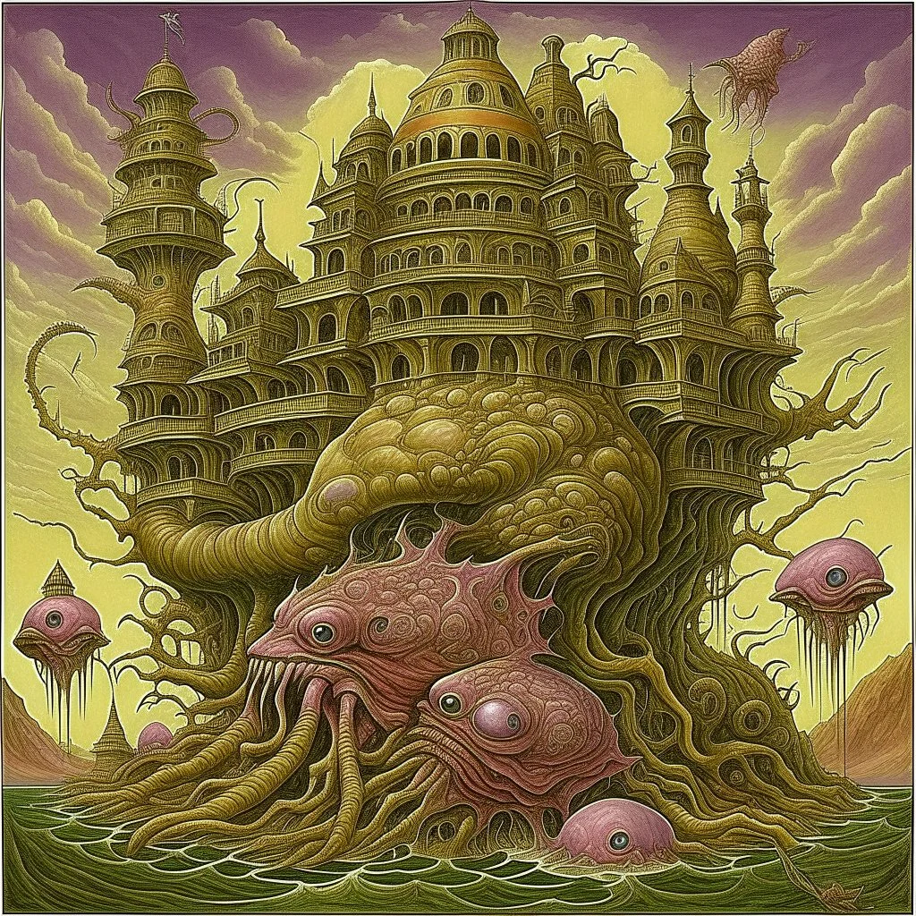 vivisection of fear, neo surrealism, by Tomasz Setowski, imperial colors.