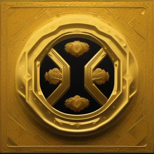 kazakh style, black background, golden embossed ornament, 3d, cinematic, photorealistic