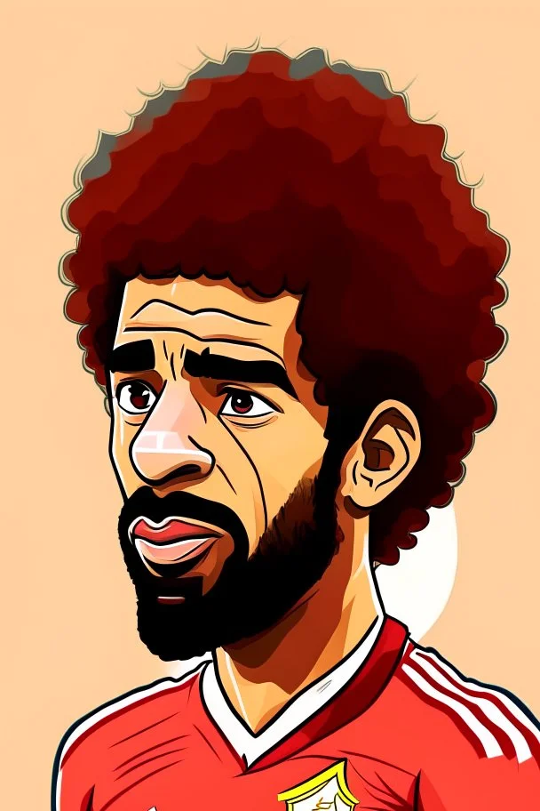 Mohamed Salah Egyptian soccer player cartoon 2d