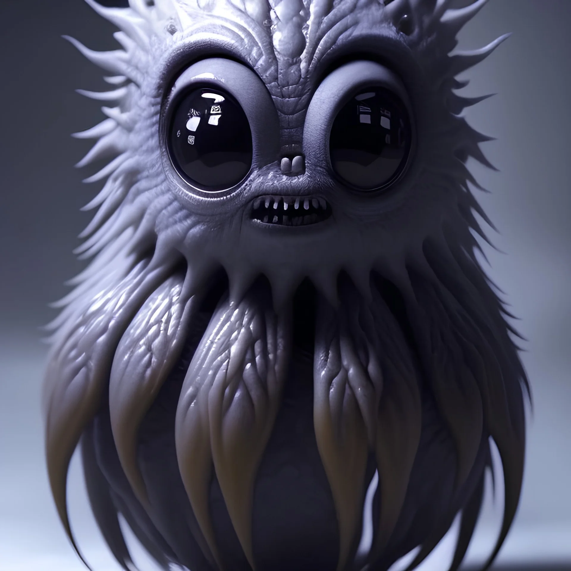 Cute fluid ink creature, big black eyes, unreal engine 5, 8k resolution, photorealistic, ultra detailed, by greg rutowski