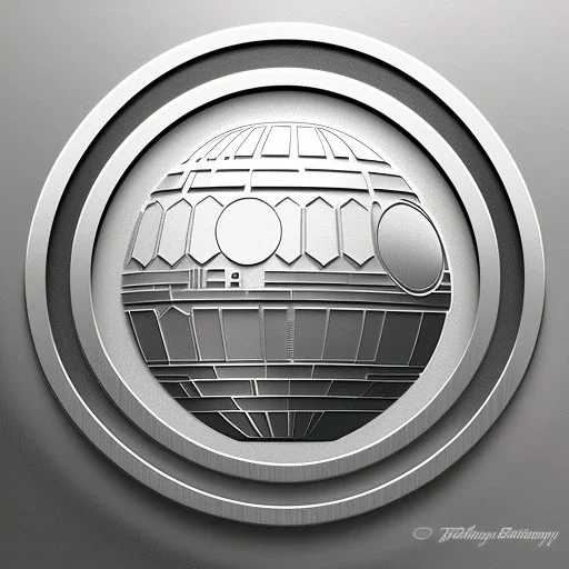 embossed Star Wars death star Logo