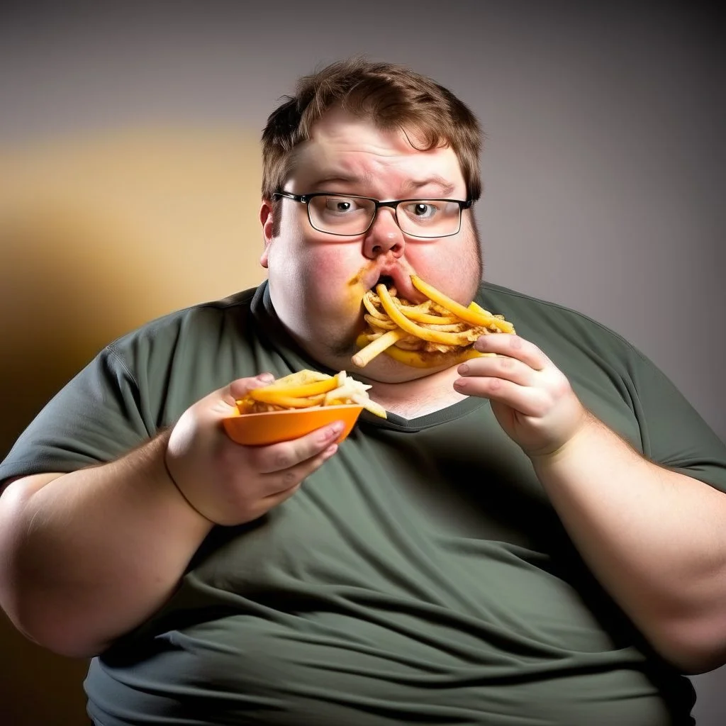 repulican fat american eating fries