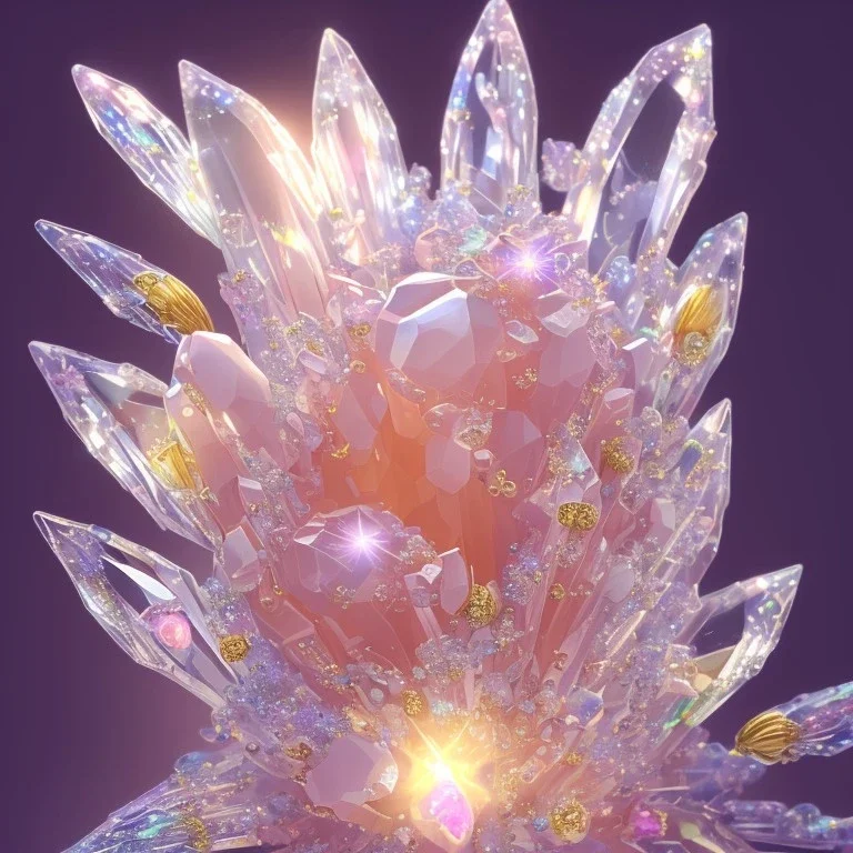 one big crystal subtle flower in a galactic ambiance with a beautiful fairy, transparent petals, delicate colors, in the foreground, full of details, smooth，soft, shine light atmosphere, light effect，vaporwave colorful, concept art, smooth, extremely sharp detail, finely tuned detail, ultra high 3d depth, definition, 8 k, unreal engine 5, ultra sharp focus