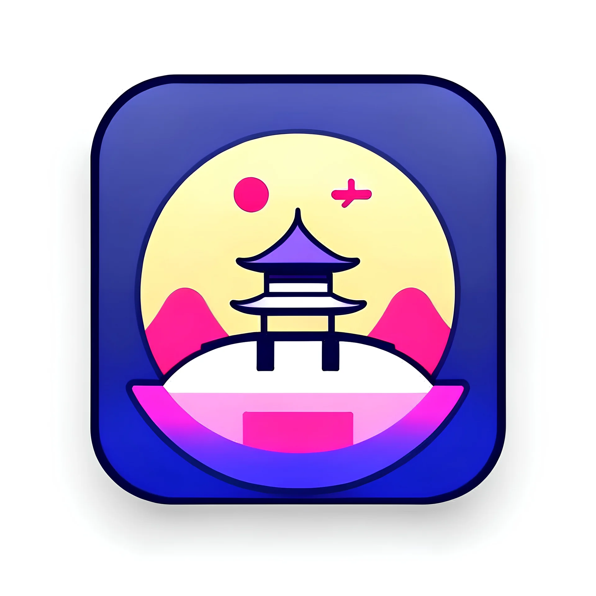 The app icon is round, something quiet with a soft hint of Japanese culture.