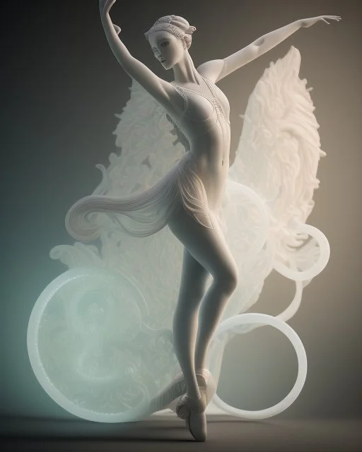 translucent glass alabaster sculpture backlight, an Art Nouveau dancer, very emotional, welcoming, love, luminescence, sculpture, photograph, studio lighting, product photography, figurine, unreal engine, cryengine, ambient occlusion