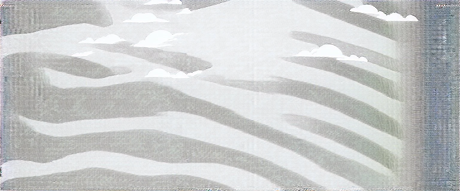 a series evenly spaced curved horizontal lines with paths inspired by clouds, cloud topography, whimsical cute, kawaii, black lines on white, vector lines