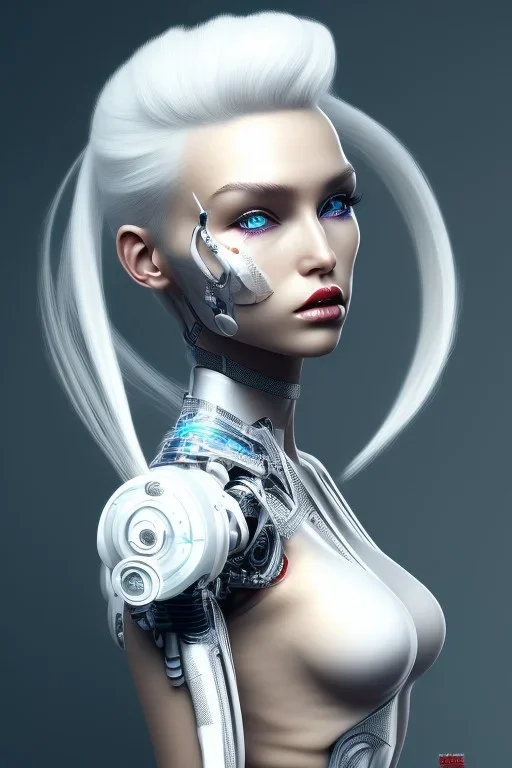 cyborg, white hair, sexy, perfekt, real, dream