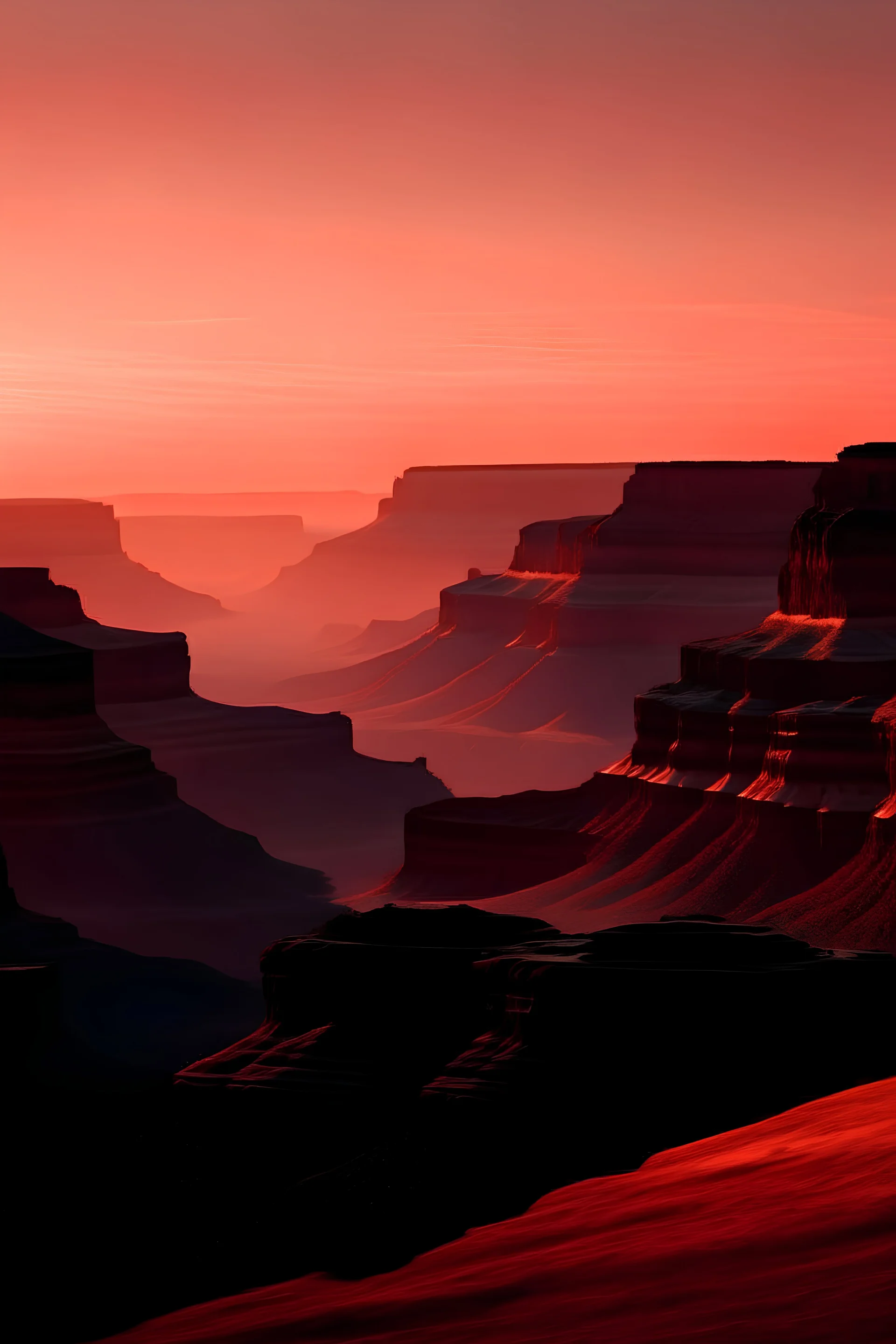 atardecer minimalista en el gran cañon estados unidos