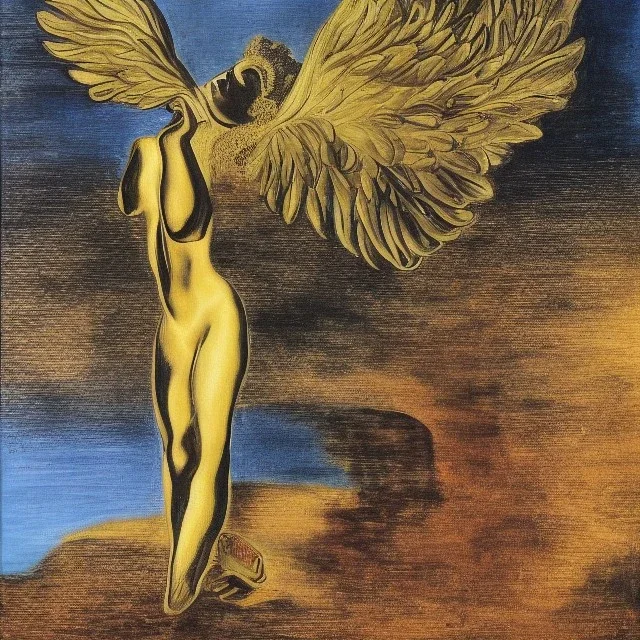 african-American golden angel by salvador dali