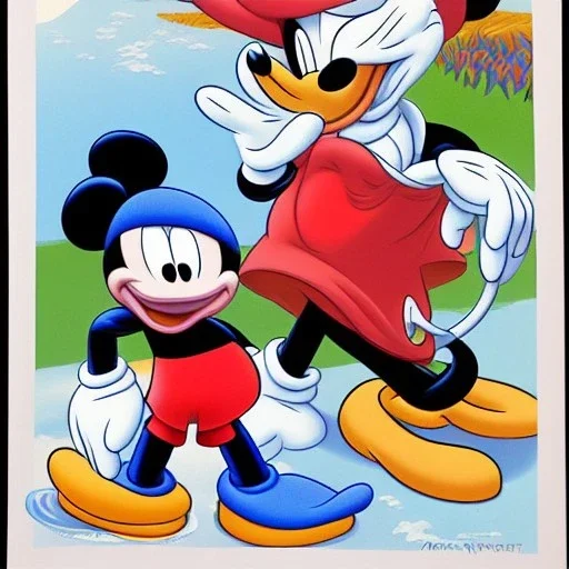 Mickey Mouse and Donald Duck by Jim Woodring