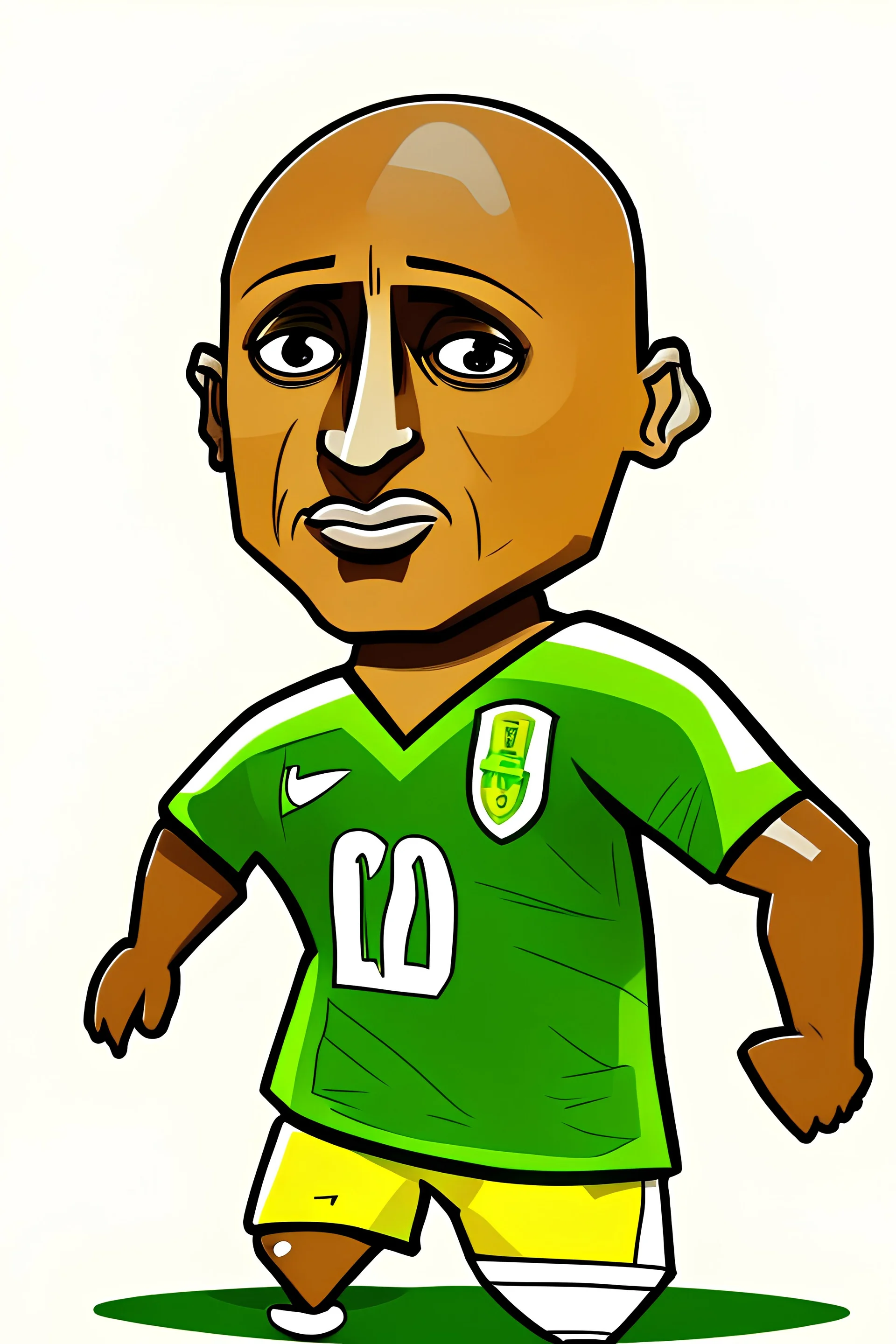 Roberto Carlos Brazilian soccer player cartoon 2d