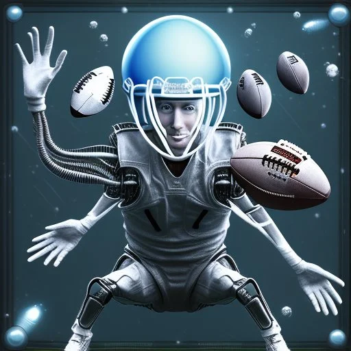 Aliens playing Zero gravity American football