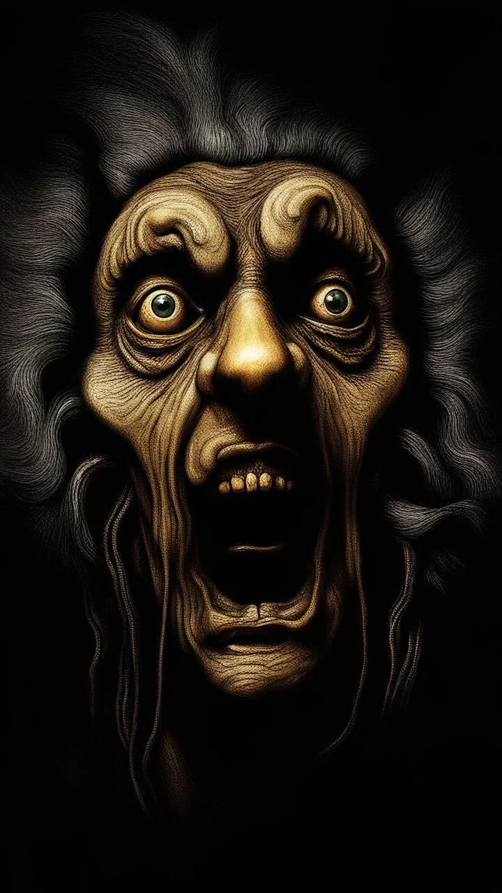 The wolf man Howling in giger style