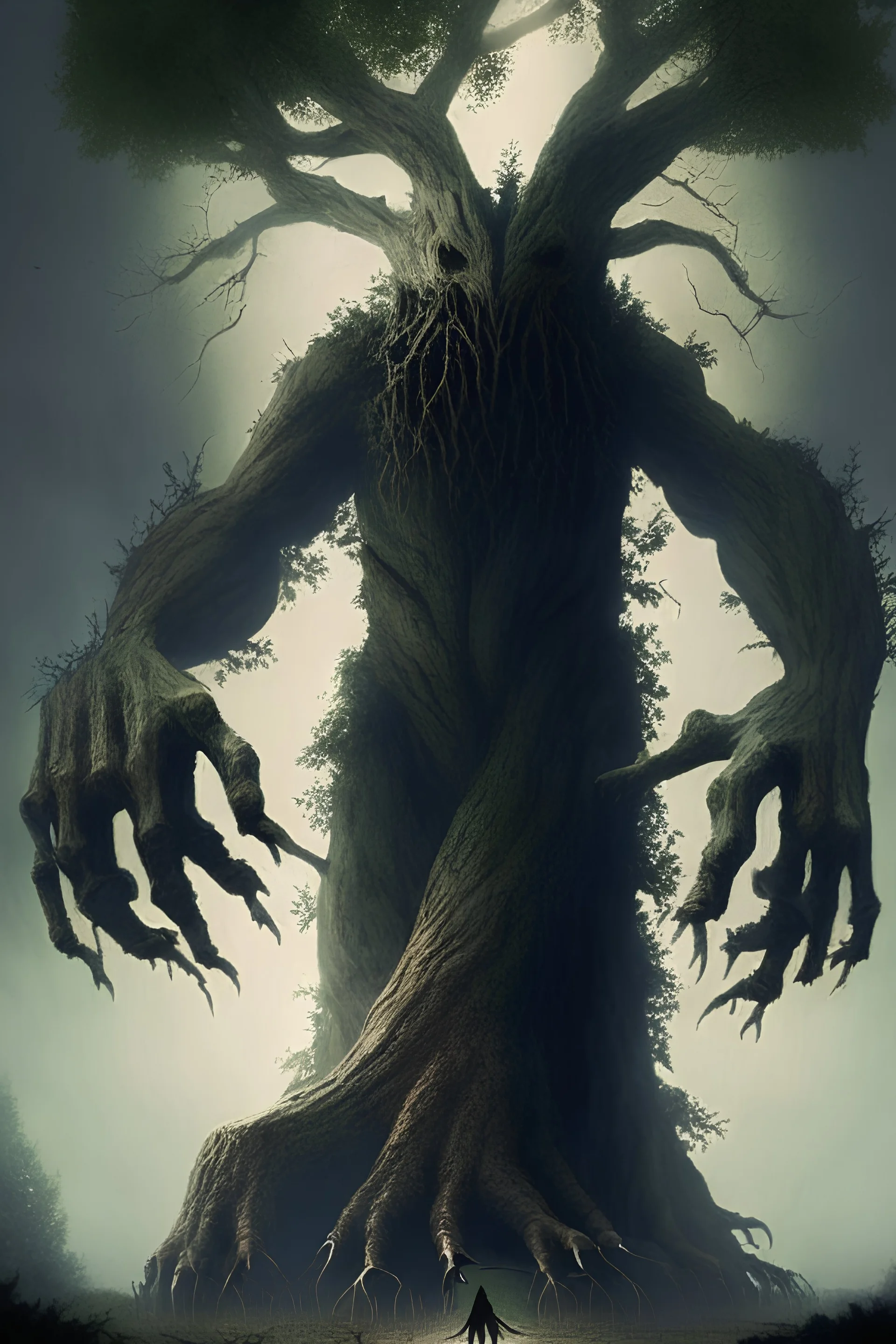 Very big tree beast with long hands