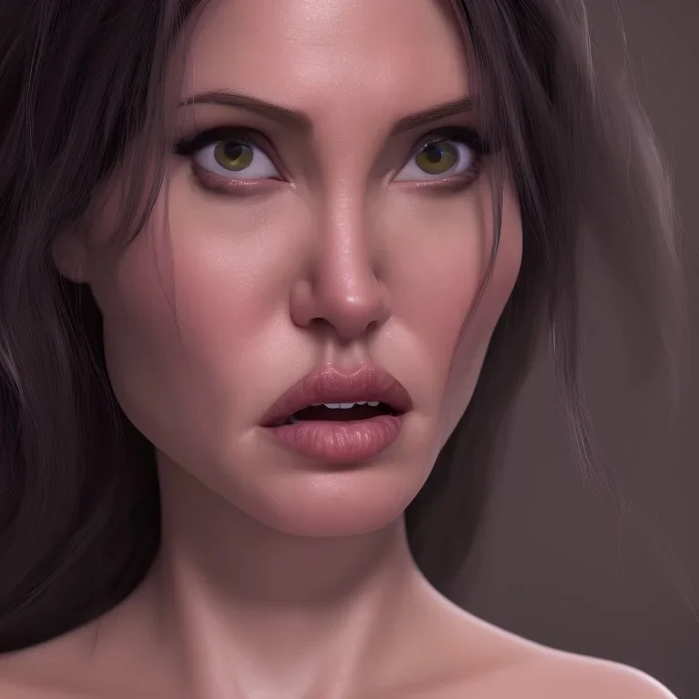 old Angelina Jolie by greg rutkowskiб close up film photo, unreal engine, octane render, trending on artstation, highly detailed, studio lighting, professional, professional ominous concept art, by artgerm and greg rutkowski, an intricate, elegant, highly detailed digital painting, concept art, smooth, sharp focus, illustration, in the style of simon stalenhag, wayne barlowe, and igor kieryluk.