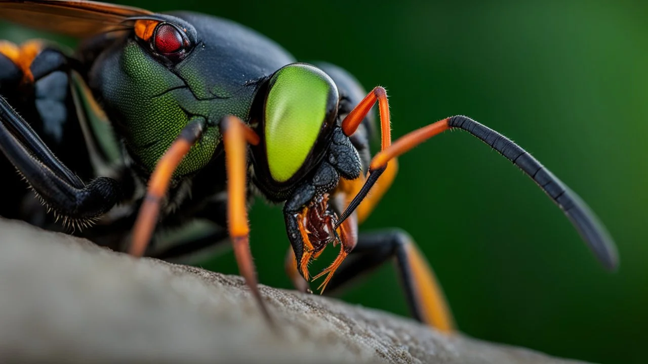 a national geographic style photograph of spider wasp lizard xenomorph hybrid