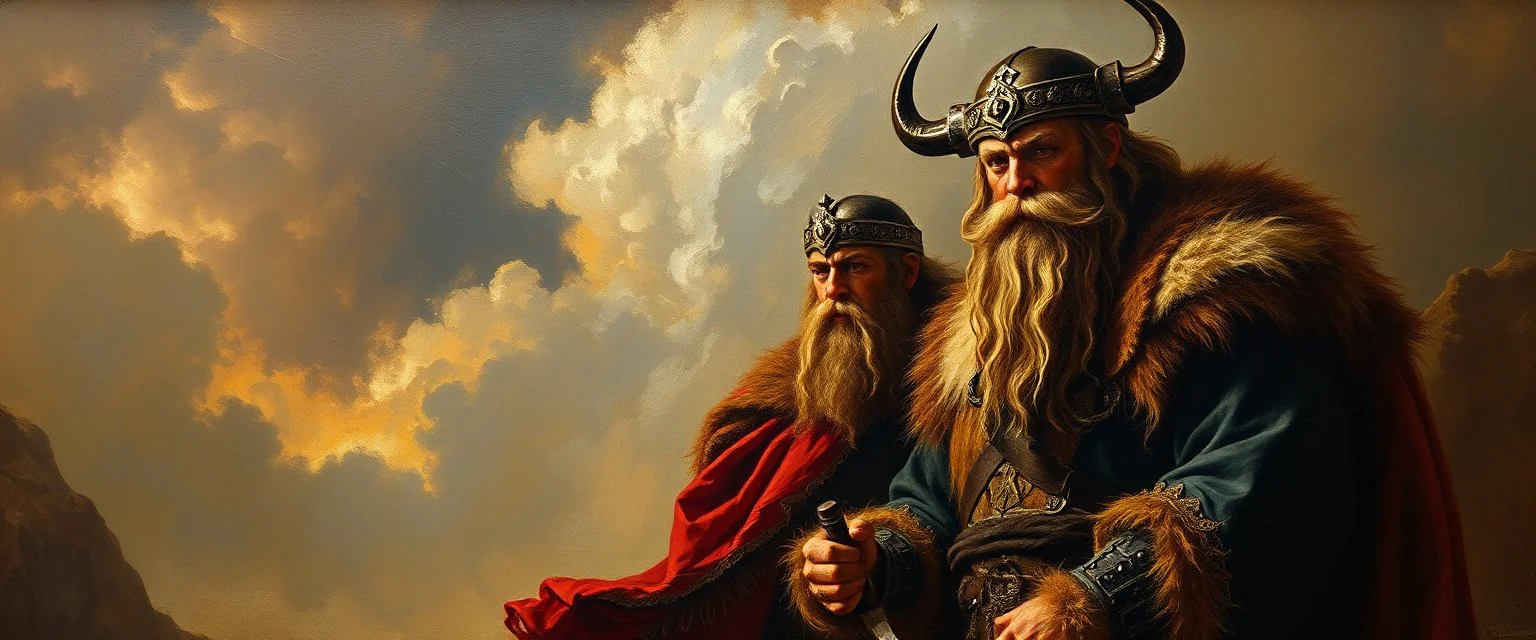 master oil painting by Rembrandt, bollywood vikings