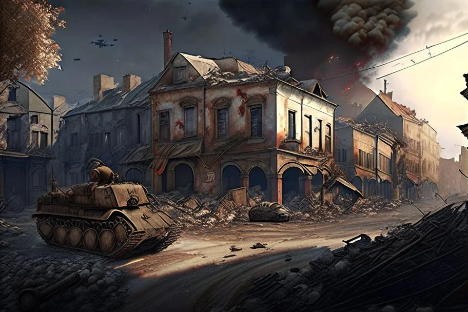 town in war