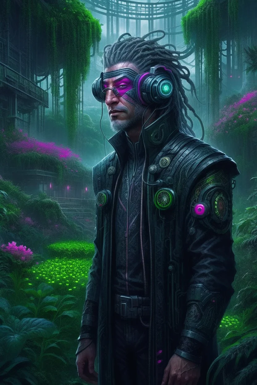 cyberpunk villian in gardens of eden