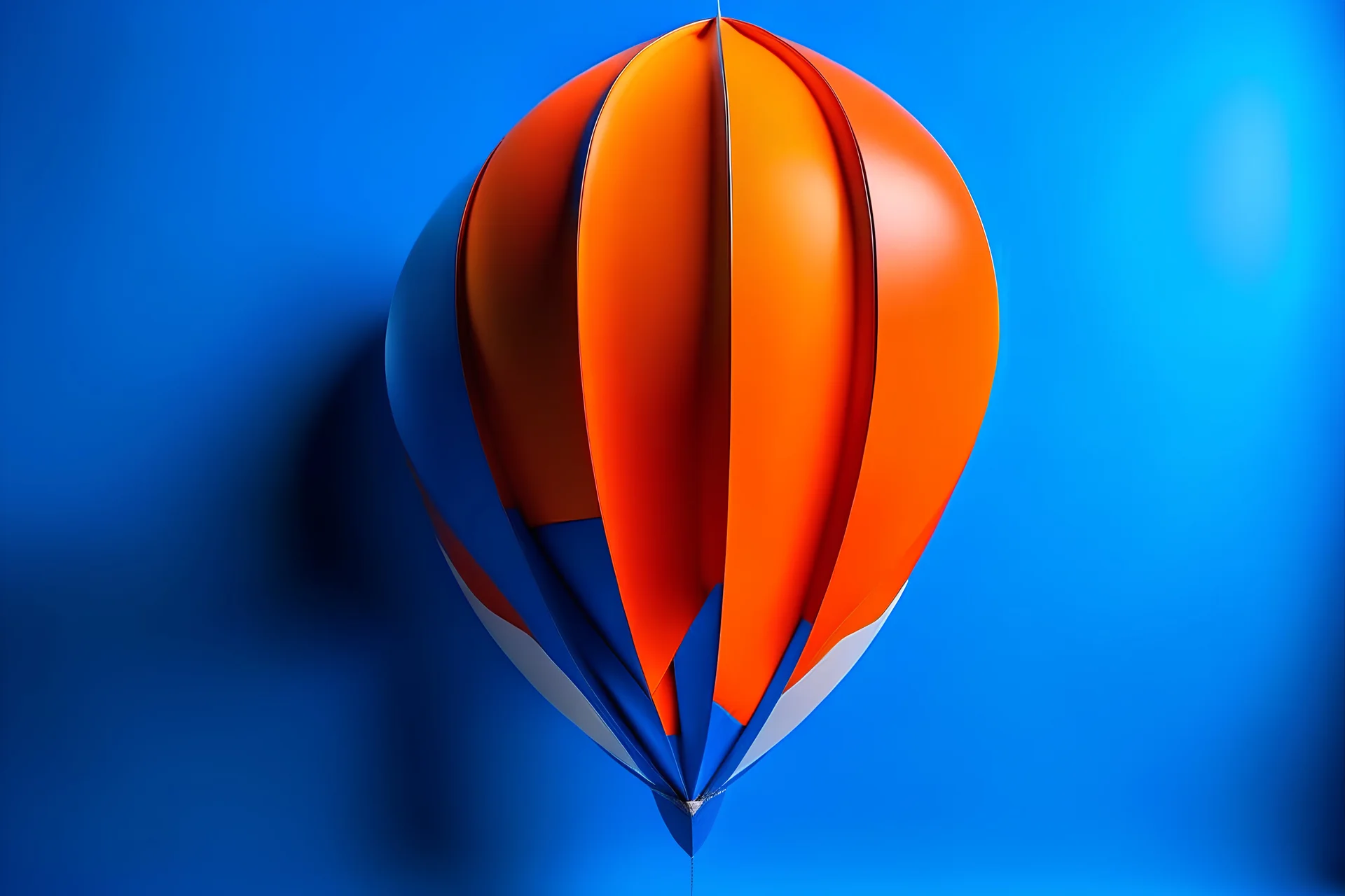 paper cut simple balloon spaceship whit 4 paper orange and blue like photography